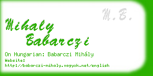 mihaly babarczi business card